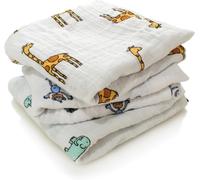 100% Cotton Muslin Musy Squares, Multi-use Baby Cloths for Girls &