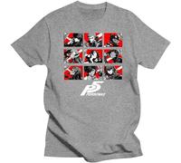 100% Cotton O-Neck Tshirt Men T Shirt Persona 5 - Phantom Thieves - Persona 5 T-Shirt Size S Grey