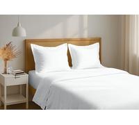 100% Cotton Percale Flat Sheet, 180 x 290 cm, White, Breathable, Soft and Durable Home Linge Passion