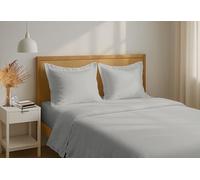 100% Cotton Percale Flat Sheet 240 x 300 cm Light Grey - Breathable, Soft and Durable Bed Sheet - Home Linge Passion