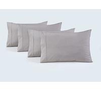 100% Cotton Percale Pillowcases, 6 Pack Pillow Cases, Soft & Breathable Pillow Covers, Light Weight Fabric, Smooth Airy Weave, for Her or Him (Grey Queen/Standard 20"x30", 6)