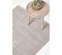 100% Cotton Plain Chenille Rug Homescapes Light Grey 90cm x 150cm