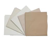100% Cotton Plain Percale 5 Pack Designer Fat Quarter Bundle FQ Fabric Packs Quilting Patchwork Craft Sewing Material | 19" x 20" (50cm x 52cm) (Simply Naturals)