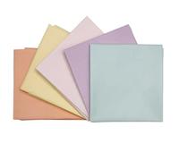 100% Cotton Plain Percale 5 Pack Designer Fat Quarter Bundle FQ Fabric Packs Quilting Patchwork Craft Sewing Material | 19" x 20" (50cm x 52cm) (Pretty Pastels)