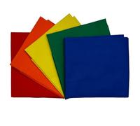 100% Cotton Plain Percale 5 Pack Designer Fat Quarter Bundle FQ Fabric Packs Quilting Patchwork Craft Sewing Material | 19" x 20" (50cm x 52cm) (Over The Rainbow)