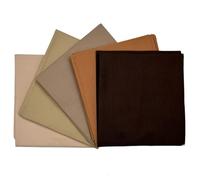 100% Cotton Plain Percale 5 Pack Designer Fat Quarter Bundle FQ Fabric Packs Quilting Patchwork Craft Sewing Material | 19" x 20" (50cm x 52cm) (Earth Tones)