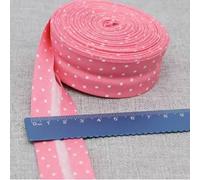 100% Cotton Polka Dot Bias Binding Tape 25mm Gingham Bunting Tape Wide 43 Colors 1 inch (Polka Dot Cerise Pink, 10 metre)