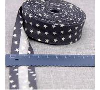 100% Cotton Polka Dot Bias Binding Tape 25mm Gingham Bunting Tape Wide 43 Colors 1 inch (Star Grey, 10 metre)