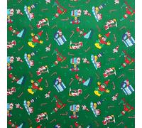 100% Cotton Poplin Fabric Christmas Elf Santa's Helpers North Pole Presents 112cm Wide (Price Per Metre)