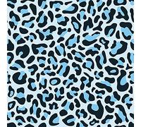 100% Cotton Poplin Fabric Crafty Cottons Leopard Print Spots Animal Wildlife Light Blue (Pre Metre)