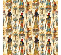 100% Cotton Poplin Fabric Egyptian Pharaoh Hieroglyphics Print 112cm Wide (Price Per Metre)