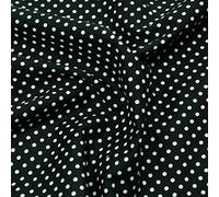 100% Cotton Poplin Fabric Rose & Hubble 3mm Spots Polka Dots - Black (Price Per Metre)