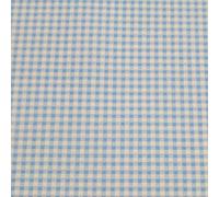 100% Cotton Poplin Fabric Rose & Hubble Mini Check Gingham Plaid Summer - Blue (Price Per Metre)