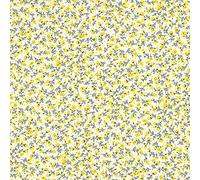 100% Cotton Poplin Fabric Rose & Hubble Oh Sew Peony Roses Flowers Floral - Lemon (Price Per Metre)