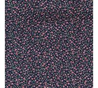 100% Cotton Poplin Fabric Rose & Hubble Oh Sew Peony Roses Flowers Floral - Navy (Price Per Metre)