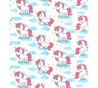 100% Cotton Poplin Fabric - Rose & Hubble - Unicorn and Rainbow (1 Metre Pink)