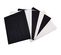 100% Cotton Poplin Plain Fabric Fat Quarter Patchwork Sewing Quilting DIY Scrapbook Craft Pack of 6 (Black/White) 50x50cm