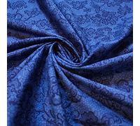 100% Cotton Poplin Printed Fabric - Vintage Floral, Ditsy, Animal, Polka, Stars | Soft & Lightweight Dress & Craft Material | 45" (112cm) Wide | Sold Per Meter (Pre-Cut Lengths) (Blue Floral Lace)