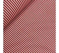 100% Cotton Poplin - Tiny/Candy Stripes - per metre (Red)