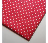 100% Cotton Printed Pea Pin Spot Polka Dot Poplin Dress Craft Fabric Material 58" - 150 cm Wide Sold As 1 Meter Pre - Cut Lengths (Red Spot)