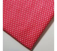 100% Cotton Printed Pea Pin Spot Polka Dot Poplin Dress Craft Fabric Material 58" - 150 cm Wide Sold As 1 Meter Pre - Cut Lengths (Red)
