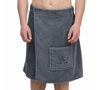 100% Cotton Sauna Kilt Towel Wrap for Men - Soft Sauna Towel for Inside Sauna, Adjustable Waist Wrap Bath Robe, Essential Sauna Accessories for Home Spa, Shower & Dry Sauna, Luxury Gift for Him, Grey