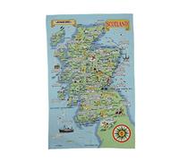 100% Cotton Scottish Map of Scotland Tea Towel TT0900