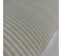 100% Cotton Seersucker Fabric Crush Stripe Costume Craft Dress Material 44" Wide by The Meter (Beige)