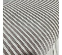 100% Cotton Seersucker Fabric Crush Stripe Costume Craft Dress Material 44" Wide by The Meter (Taupe)