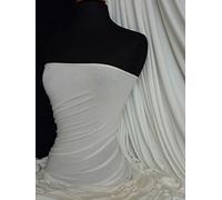 100% Cotton Single Jersey Fabric | Soft Stretch T-Shirt Material | Over 50 Colours | Oeko-Tex Certified | Same Day Dispatch | by Tia Knight (Ivory, 1 Metre)