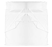 100% Cotton Sleeping Bag Liner - Sleep Sacks Adults - Camping Sheets Hotel Travel Sheets with Full Length Zipper (Double - 180x220cm, White)