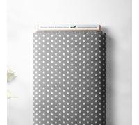 100% Cotton Small Star Twinkle Design Children Kids Craft Quality Fabric Material | 55" - 140 cm Wide (Per Metre, Silver)