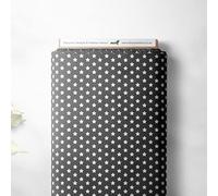 100% Cotton Small Star Twinkle Design Children Kids Craft Quality Fabric Material | 55" - 140 cm Wide (Per Quarter Metre, Dark Grey)