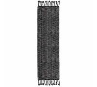 100% Cotton Table Runner for Dining Room Tables Rectangle Two Tone Woven Fabric 72" x 13" Soft Durable Table Runner, Black