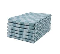 100% Cotton Tea Towel - Blue Aqua Chequered Pattern, Pack of 6 | Kitchen Towel Set | Absorbent, Strong, Quick Dry & Machine Washable | for Home Decor & Bathroom Accessories