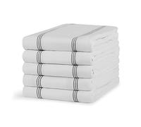 100% Cotton Tea Towel - Charcoal Grey Pin Stripe Pattern, Pack of 5 | Kitchen Towel Set | Absorbent, Strong, Quick Dry & Machine Washable | Home & Bathroom Accessories