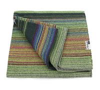 100% Cotton Throw Blanket Over Sofa Cover - Multipurpose Beach Yoga Travel Camping Picnic Mat - Multicolored Sofa Chair Pet Cover - Multifuncional Indoor and Outdoor Hardwearing (Rio) (Green)