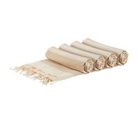 Nicola Spring Turkish Cotton Bath Towels - 170 x 90cm - Beige Stripe - Pack of 4 - Lightweight & Absorbent Large Adults Drying Beach Towel Bathroom Gym Cloth Sauna Hammam Shower Sheet