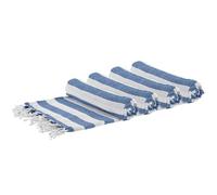 100% Cotton Towel Striped Turkish Style Blanket Bath Sheet - 170 x 90cm (x4) Nicola Spring Blue Bath Towel