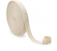 100% Cotton Twill Tape 50 Metre Bulk Soft Cotton 19mm Webbing Roll Ribbon for Sewing, Gift Wrap, (Natural White)