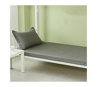 100% Cotton Twin Fitted Bed Sheet 15cm Deep Soft Solid Silver Grey Bedding - Perfect for Summer Small Double King Queen Sizes - Comfortable & Breathable