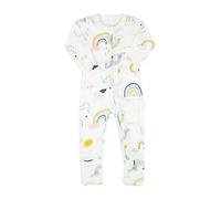 100% Cotton, Two-Way Zipper Baby Sleepsuit, Unisex Onesie Romper for Boys and Girls, Double Zip, Footless with Fold Over Cuffs on Hands and Feet (6-12 Months) Rainbow