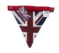 100% Cotton Union Jack Double Sided Fabric Bunting Banner Flags - 5 Metres, Red White Blue