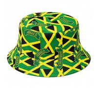 100% Cotton Unisex Bucket Hat Reversible, Foldable, and Perfect for Sun Protection during Summer Travel, Beach Trips, Fisherman Hat, Union Jack Hats, Ireland Hats, Jamaican Flag Bucket Hat (Style 8)