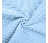 100% Cotton Waffle Honeycomb Pique Fabric Material Blue, 1Mtr 140cm x 100cm