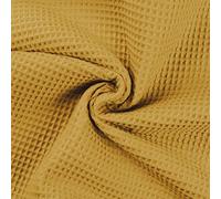 100% Cotton Waffle Honeycomb Pique Fabric Material Dusty Yellow, 5Mtr 140cm x 500cm
