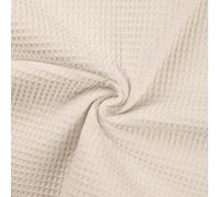 100% Cotton Waffle Honeycomb Pique Fabric Material Ecru, 1Mtr 140cm x 100cm