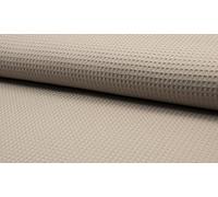 100% Cotton Waffle Honeycomb Pique Fabric Material - Taupe Beige, 1Mtr - 150cm x 100cm