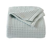 100% Cotton Waffle Weave Bed Blanket Bedding | Soft, Breathable, and Lightweight Blanket for All-Season | Perfect for Layering | Brielle Collection (King, ICY Blue)