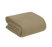 100% Cotton Waffle Weave Thermal Blanket Super Soft Sofa Bed Throw - Reversible Sofa Microfiber Blanket (Beige, Large 180 x 255 cm)